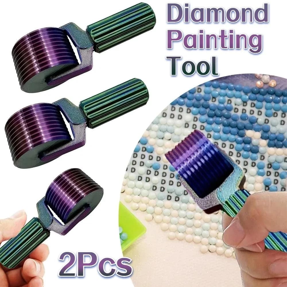 Rullo per pittura con diamanti Perline a rullo staccabili in plastica Fissaggio corretto Strumento per pittura con pasta stretta Accessorio per pittura con diamante fai-da-te