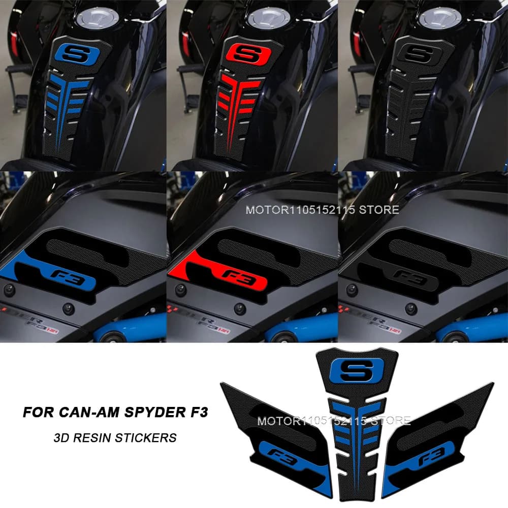 FOR can-am spyder f3-s Motorcycle 3D Anti Slip Tank Pad Stickers Pad Side Gas Knee Grip Protector Decal waterproof