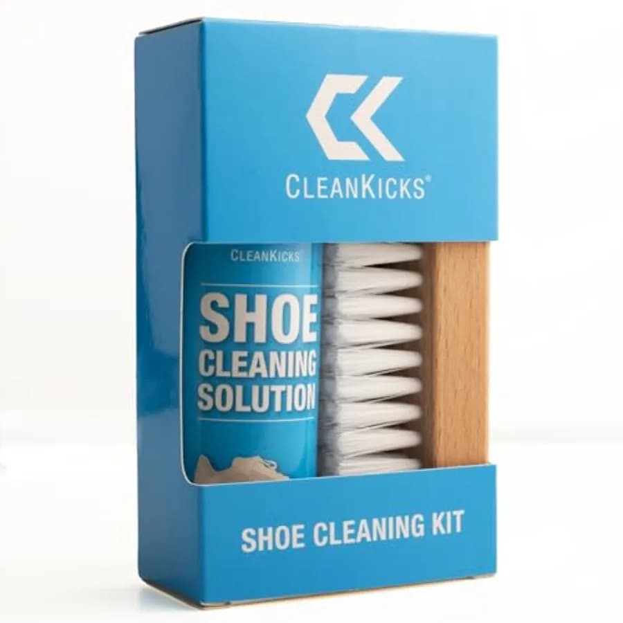 Shoe Cleaning Kit - Footwear Cleaner for Sneakers, Boots, Cleats, and Many Other Shoe Types - 4 Ounce Bottle and Brush.Packagin