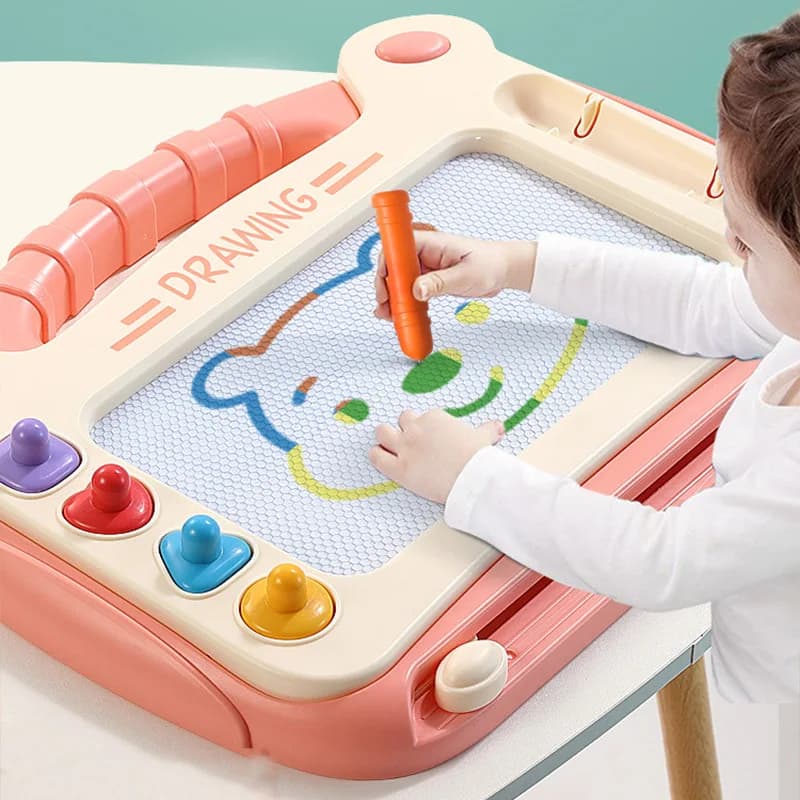 Tavolo da disegno per cartoni animati per bambini Puzzle per bambini Lavagna magnetica Giocattolo Graffiti Tavolo da disegno magnetico Giocattolo Montessori per bambini