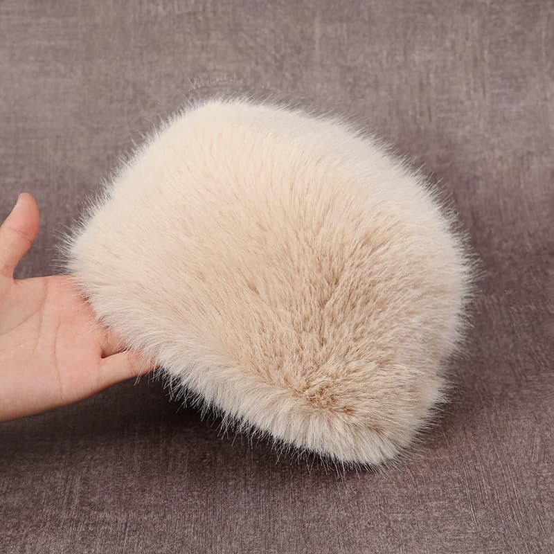New Plush Thickened Bucket Hats Women Faux Mink Fur Winter Caps Fluffy Warm Panama Winter Windproof Cap Girls Fisherman Hat