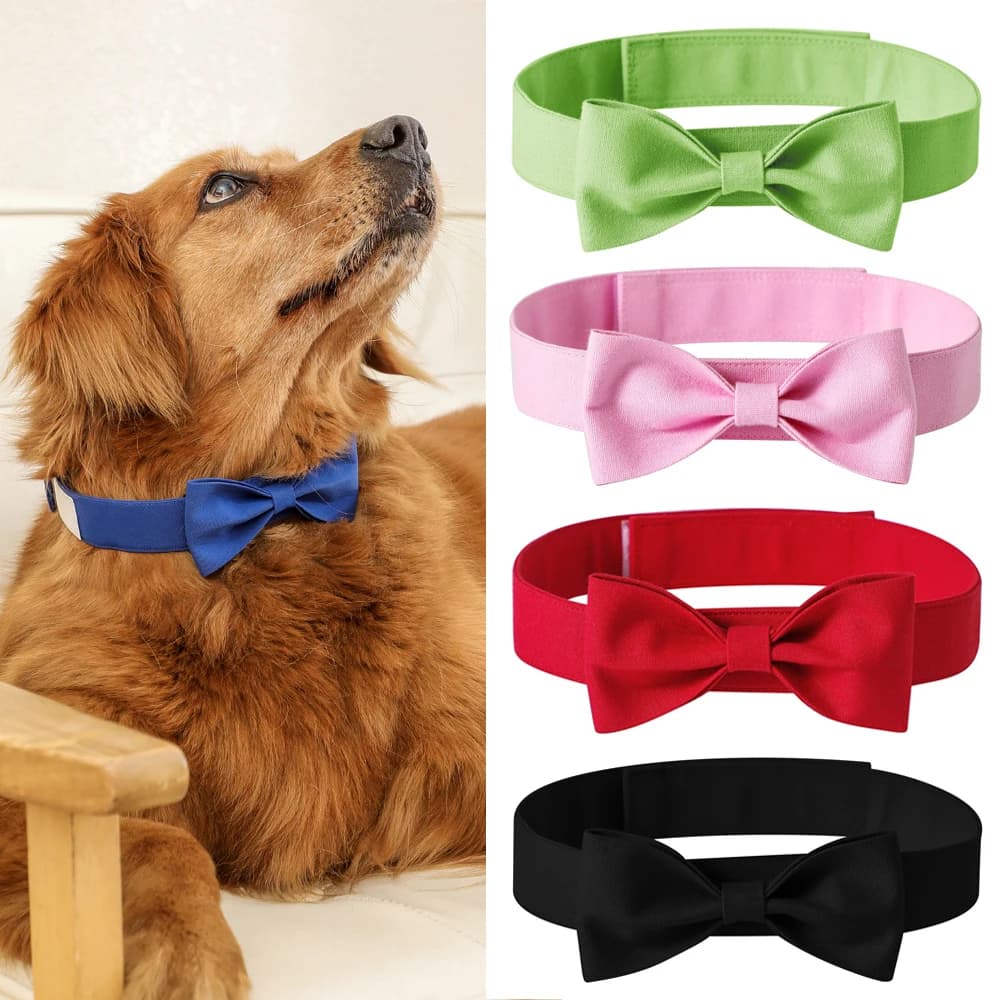 Cravatta formale per animali domestici regolabile in velcro, smoking, papillon, collare per cani, cani e gatti, accessori per animali domestici, per matrimoni, vacanze e regali per feste
