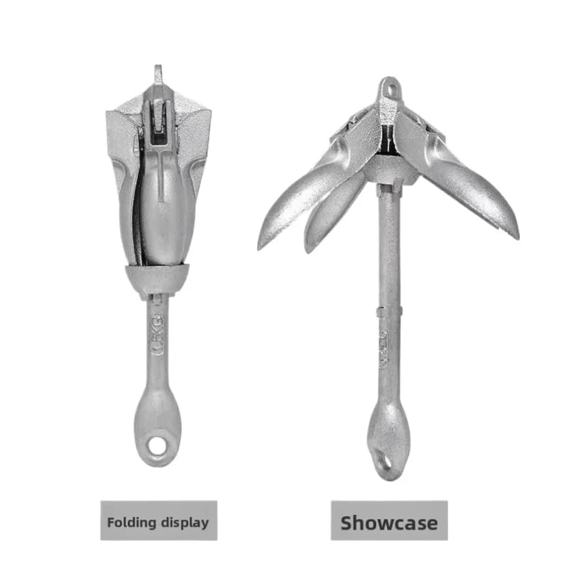 Ancora Pieghevole in Acciaio Inox per Kayak, Canoa, Barca, Zattera, Ancora Portatile per Pesca Marina con Boa, Accessori per Imbarcazioni
