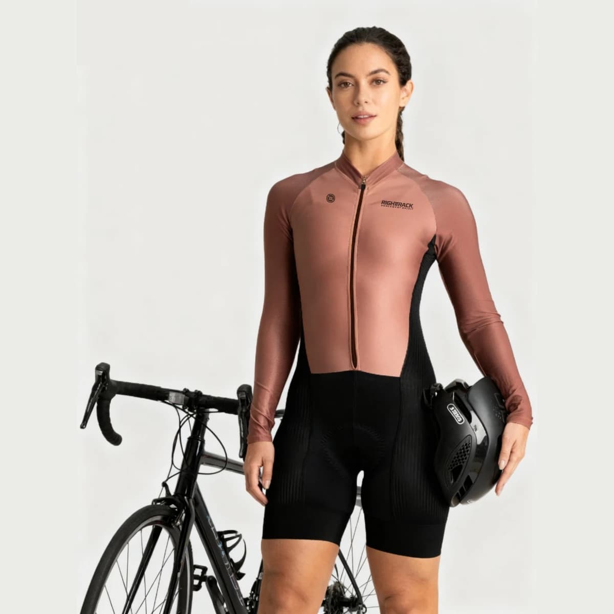 Women's Macaquinho Female De Cycling Righttrack Women's Long Sleeved Suit Mono Trisuit Cycling Dermotuta