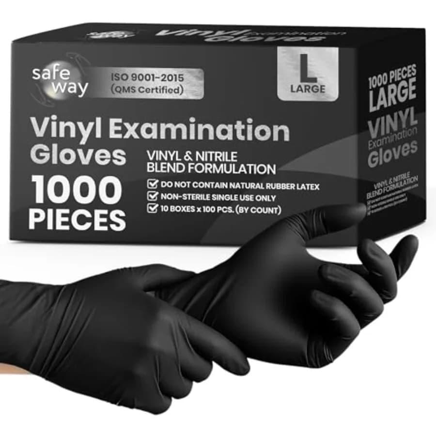 Guanti Monouso in Vinile SAFEWAY USA — Guanti Protettivi Resistenti e Multiuso Senza Lattice e Senza Polvere per Pulizie Generiche