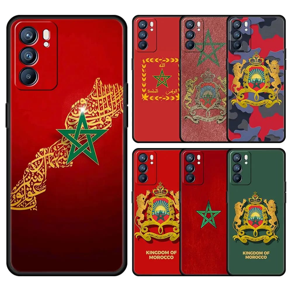 Custodia per Oppo Reno13 Reno12 Reno11 F Reno10 Pro A54 A53 A95 A76 A57 A98 A80 A79 5G A78 4G Cover bandiera marocchina Marocco passaporto