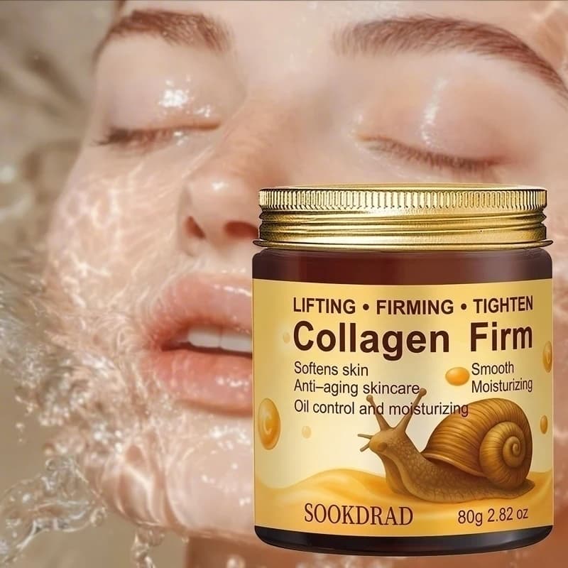 Crema Rassodante al Collagene con Estratto di Bava di Lumaca, Essenziale Quotidiano, Idrata e Rassoda, Viso/Collo/Corpo, Per Tutti i Tipi di Pelle, 80g/2.82oz