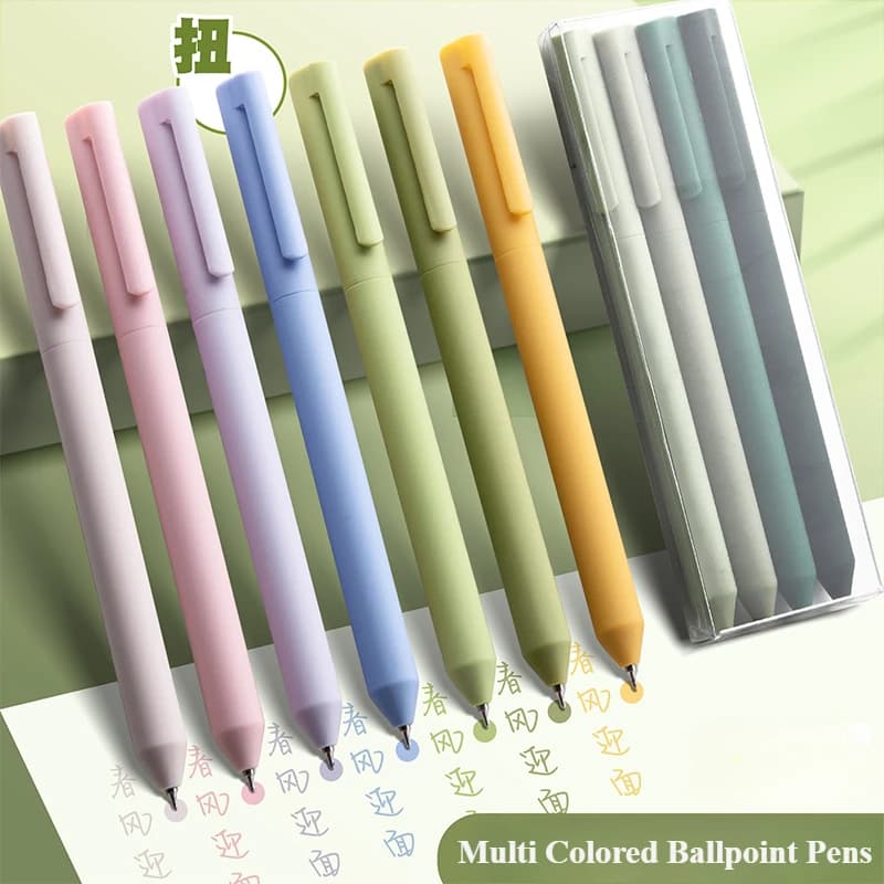 4/16 pezzi di penne a sfera multicolori per una scrittura fluida 0,5 mm, colori assortiti per prendere appunti, penne carine ad asciugatura rapida, senza sbavature