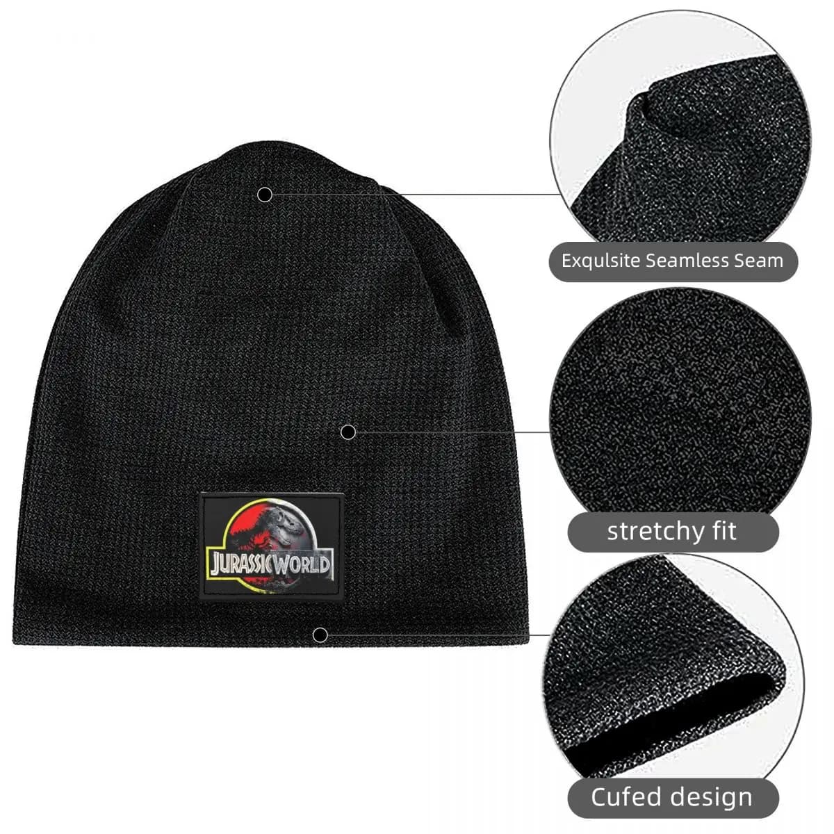 Jurassic World Warm Fleece-Lined Cap Fashion Bonnet Hat Autumn Winter Outdoor Beanies Hats for Men Women Adult