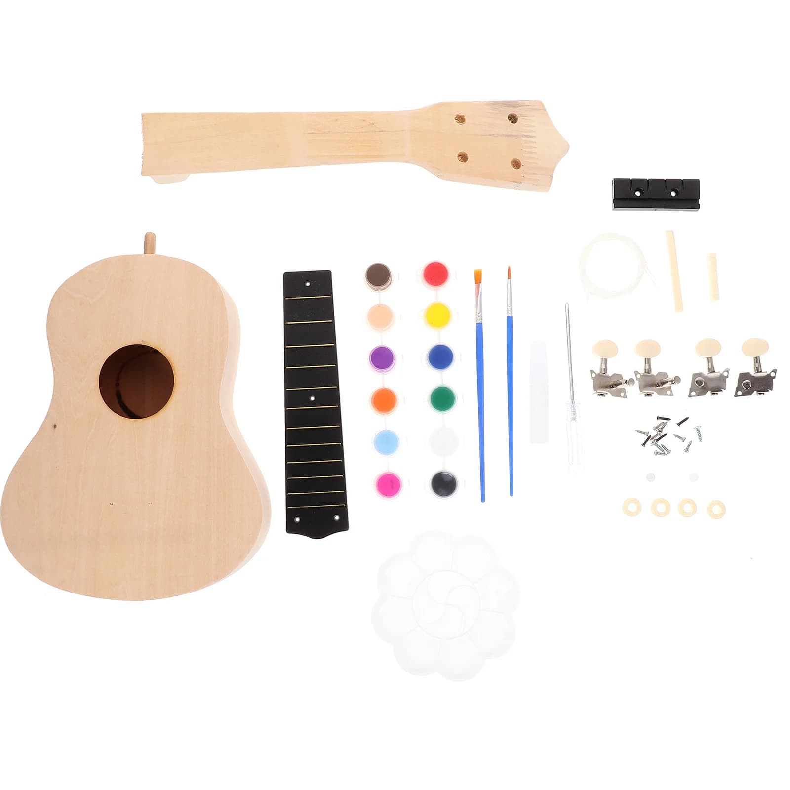 21 pollici fai da te kit ukulele tiglio pre-forato levigatura strumento musicale per bambini adulti stile Hawaii assemblaggio semplice pittura