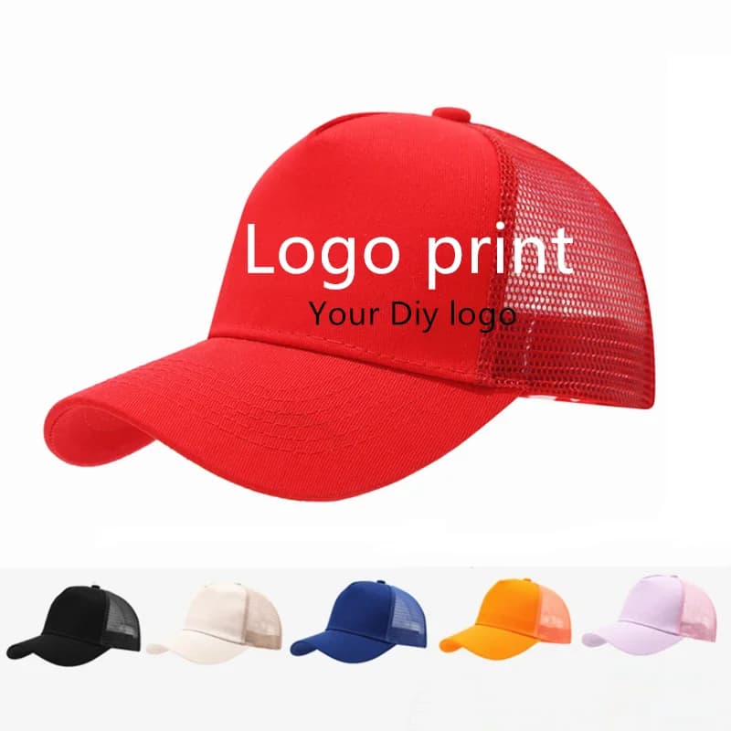 Cappelli estivi casual da adulto con logo stampato, cappellini da baseball personalizzati con logo, cappelli snapback traspiranti in rete per sport, pesca ed escursionismo, gorros.