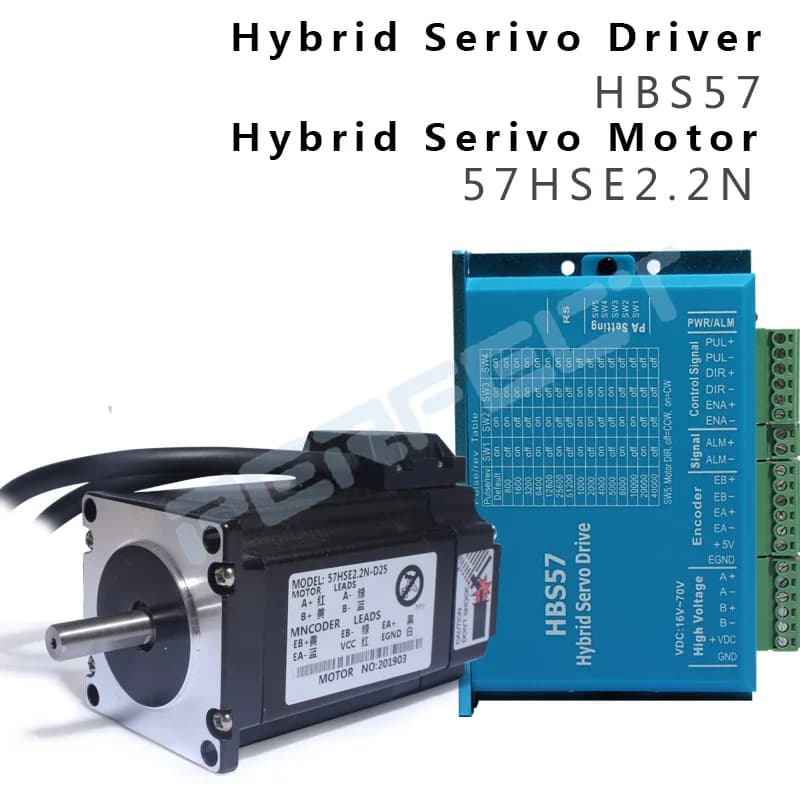 Motore passo-passo Nema 23 2.2Nm 57 Servomotore ibrido ad anello chiuso bifase 99MM 57HSE2.2N + driver HBS57 all'ingrosso