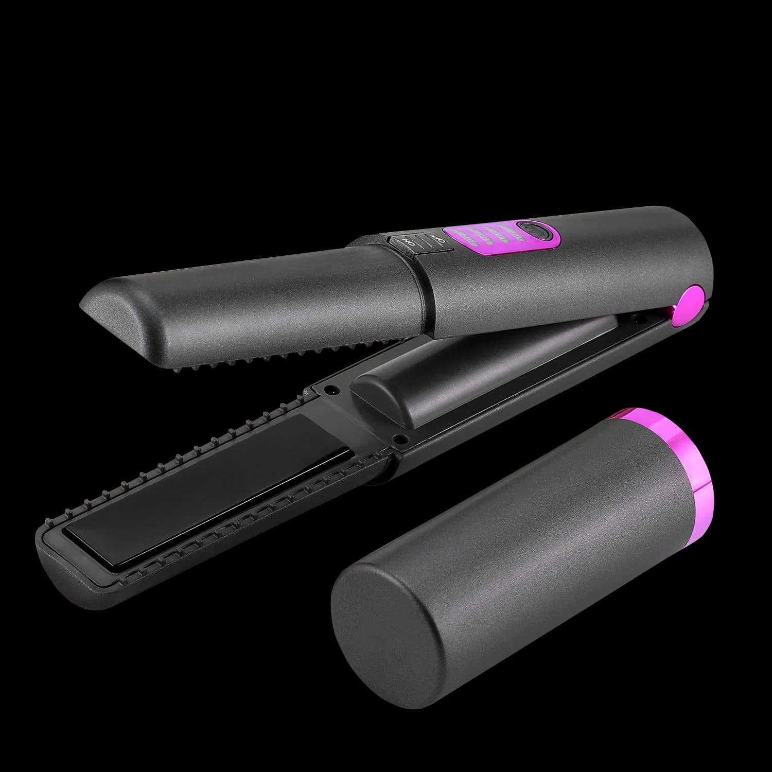 Hair plate with electric heating battery 2 in 1, straight hair plate and iron rechargeable travel iron for double use
