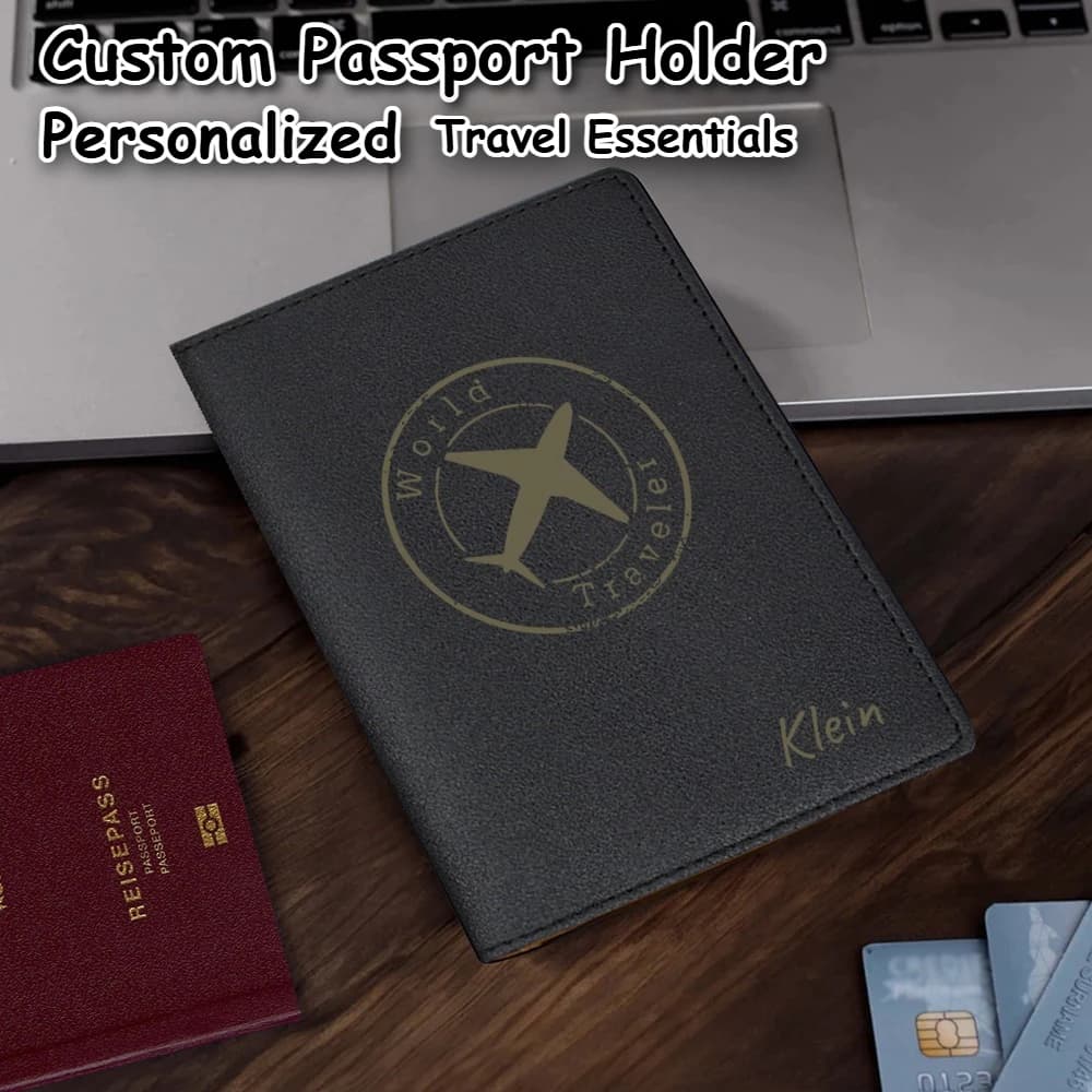 Porta Passaporto Personalizzato in PU a Forma di Aeroplano, Essenziale per Viaggi e Crociere, Sottile e Portatile