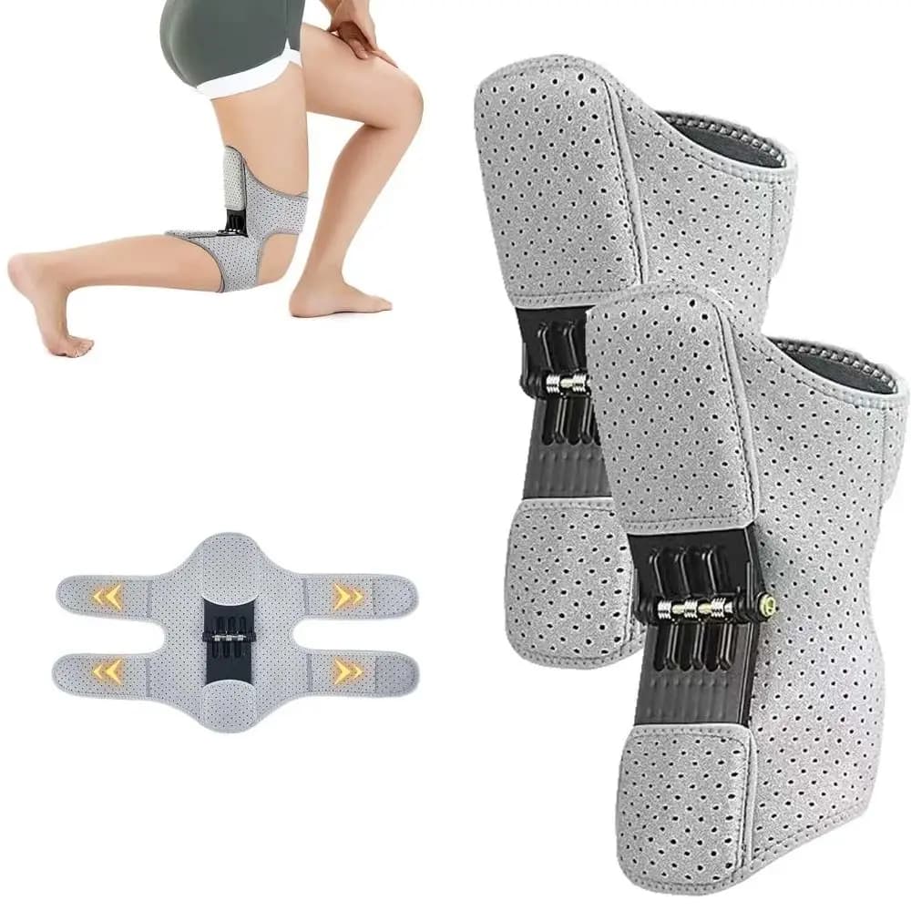 1 paio nuovo con potenti molle di rimbalzo dispositivo di assistenza al ginocchio protezione del ginocchio regolabile antiscivolo ginocchiera traspirante