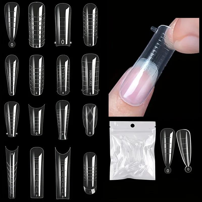 60 Pz/lotto Estensione Unghie Finte Suggerimenti di Arte Acrilico Dito Falso Gel UV Smalto Stampo SculptedFullCover PressonManicure Forniture Strumento