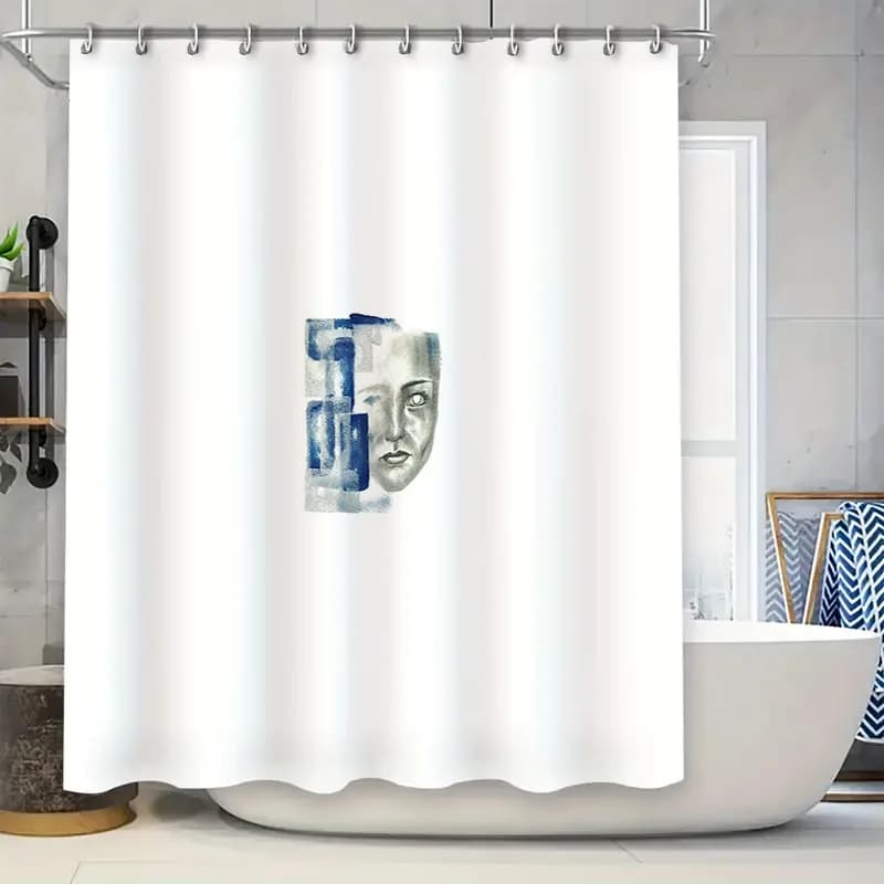 Tenda da doccia con faccia astratta Arte moderna Lavabile Decorazioni per il bagno Fodera in tessuto impermeabile Decorazioni per la casa Hippie Wall Art Curtai per doccia