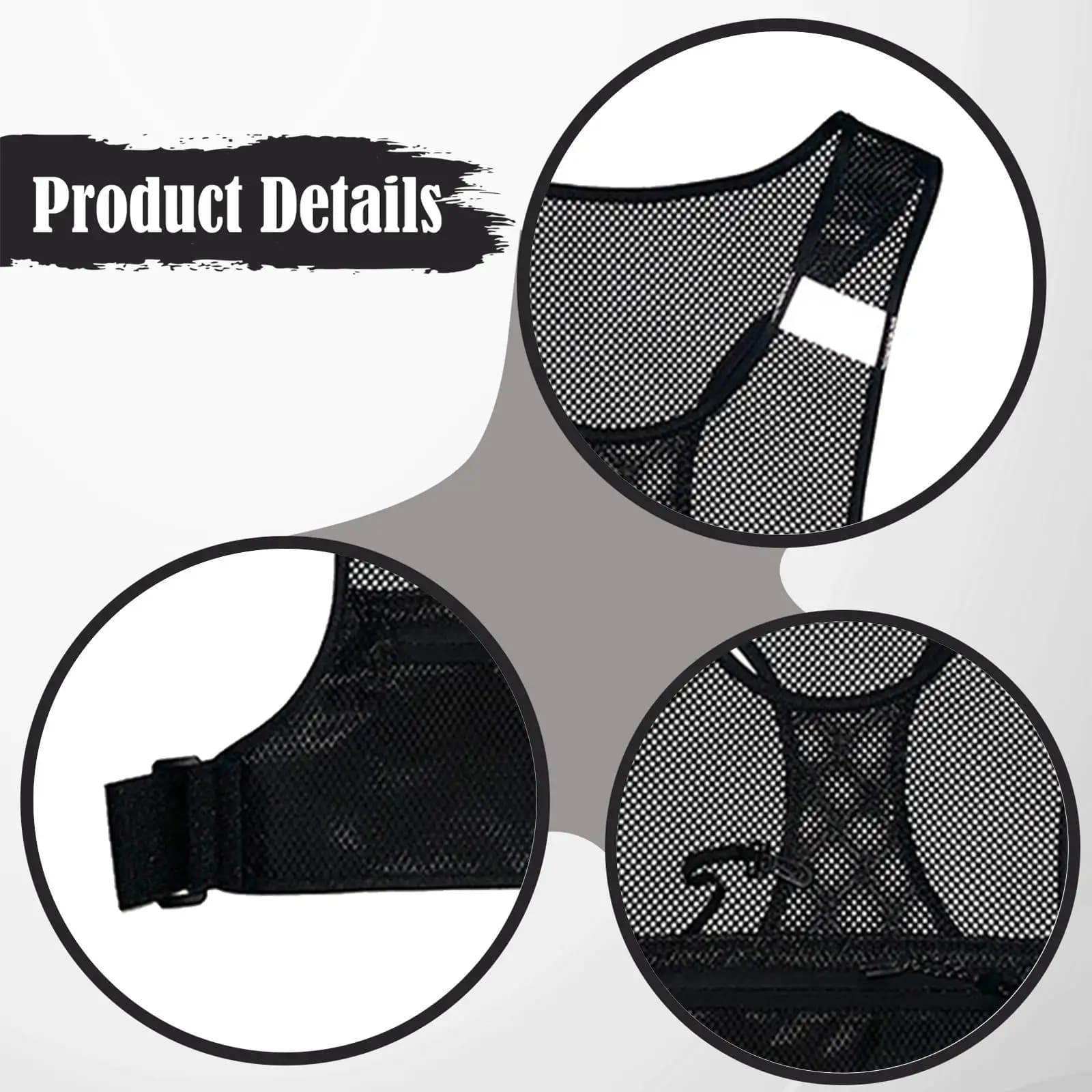 Gilet da Corsa con Tasche Multiple, Traspirante, ad Asciugatura Rapida, con Strisce Riflettenti, per Allenamento, Palestra, Ciclismo, Alpinismo