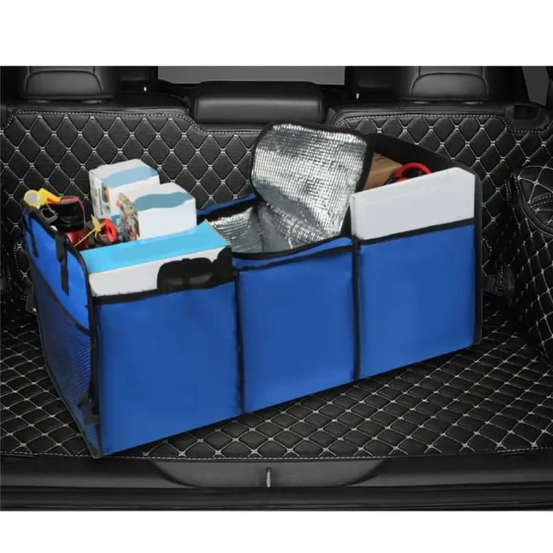 Contenitore Isolato per Bagagliaio Auto, Organizzatore Pieghevole Multifunzionale in Rete, Contenitore per Interni Auto