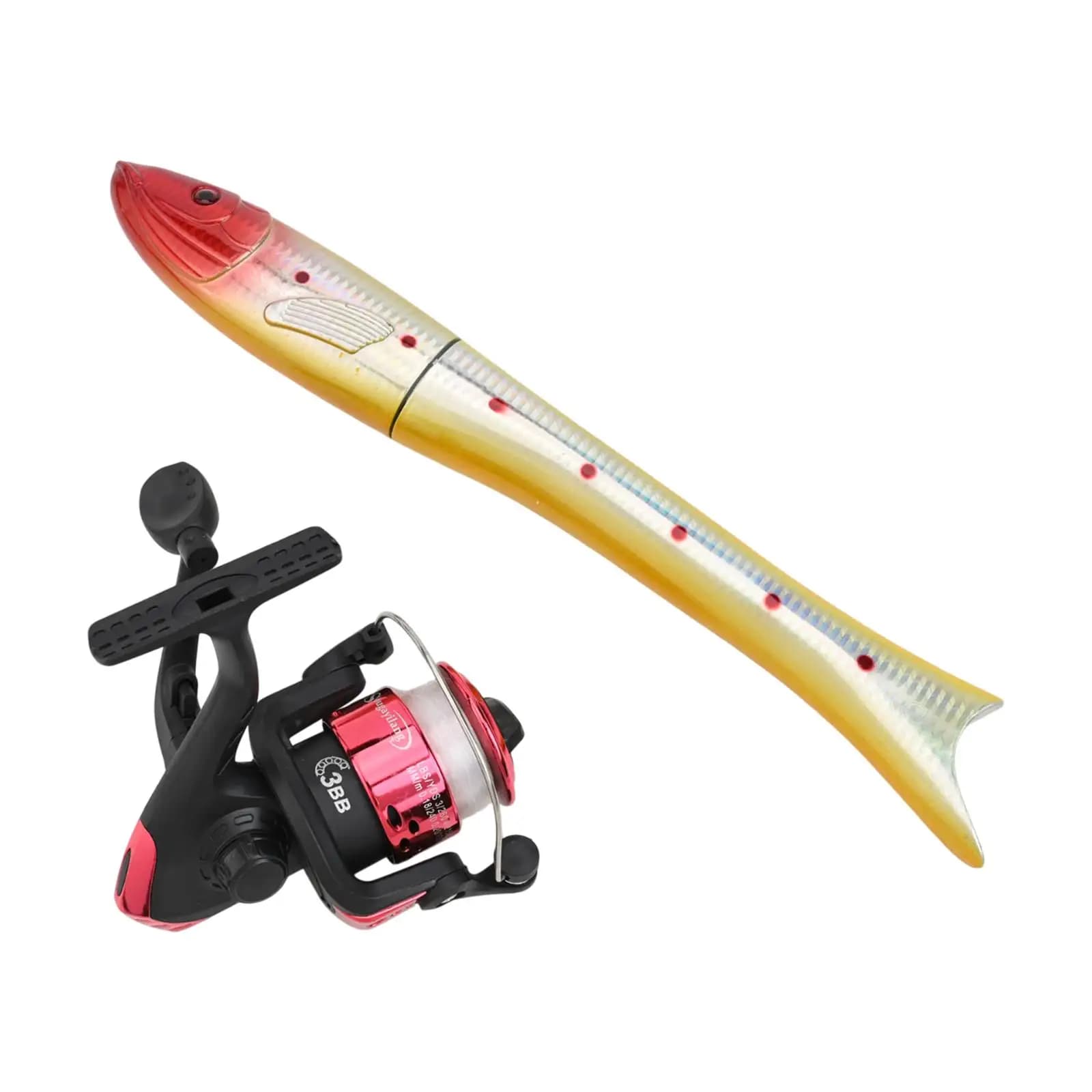 Mulinello per canna da pesca in carbonio da 1 6 m per combo con design unico tascabile a forma di pesce per un facile lancio e un comodo trasporto