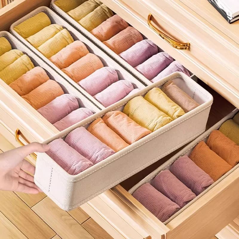 1/2/3 Pezzi Organizzatori per Cassetti e Armadi, Contenitori per Vestiti, Scatole Portaoggetti per Magliette, Jeans, Biancheria Intima, Pantaloni