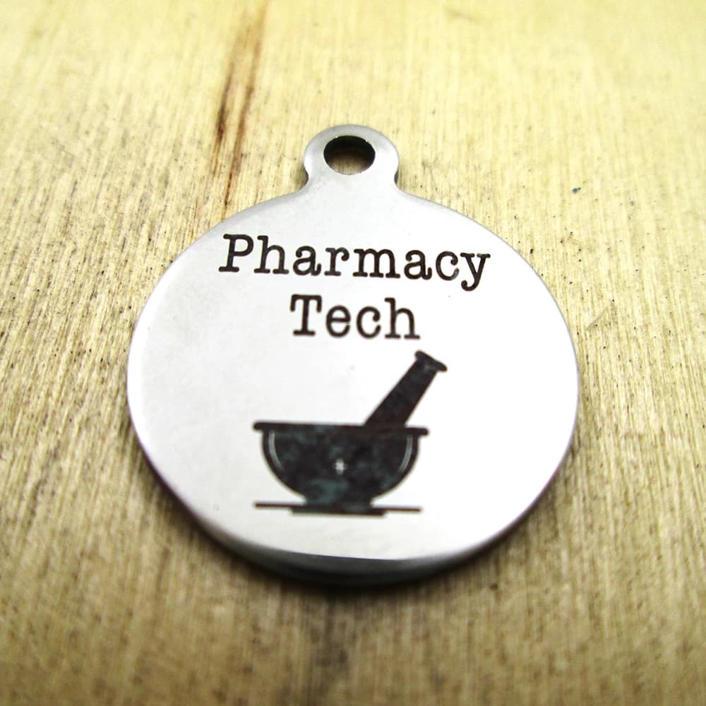 20 stainless steel pendants with pharmaceutical technology - laser engraved - customized - pendants with diy pendants