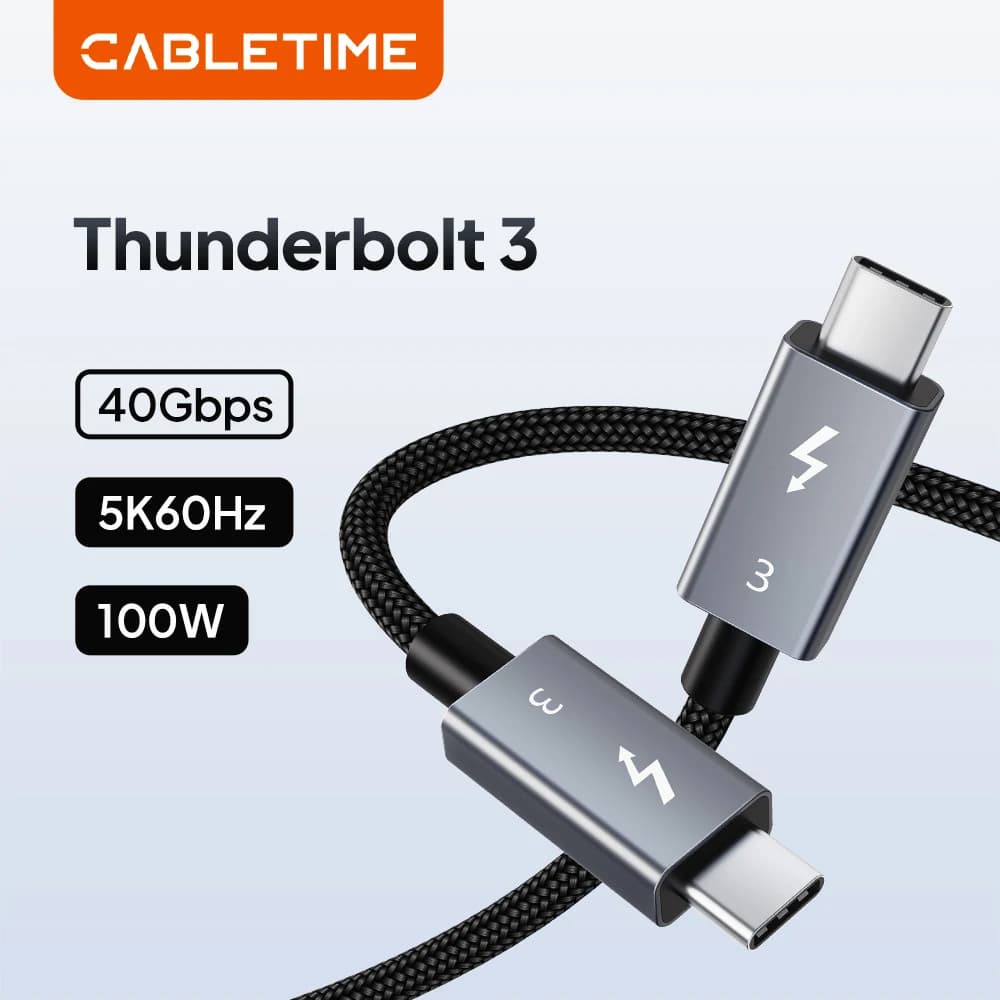 Cavo USB C a USB C PD 100W Thunderbolt 3 40Gbps Tipo C a C Cavo PD veloce USB3.1 per MacBook Pro Ricarica rapida C024