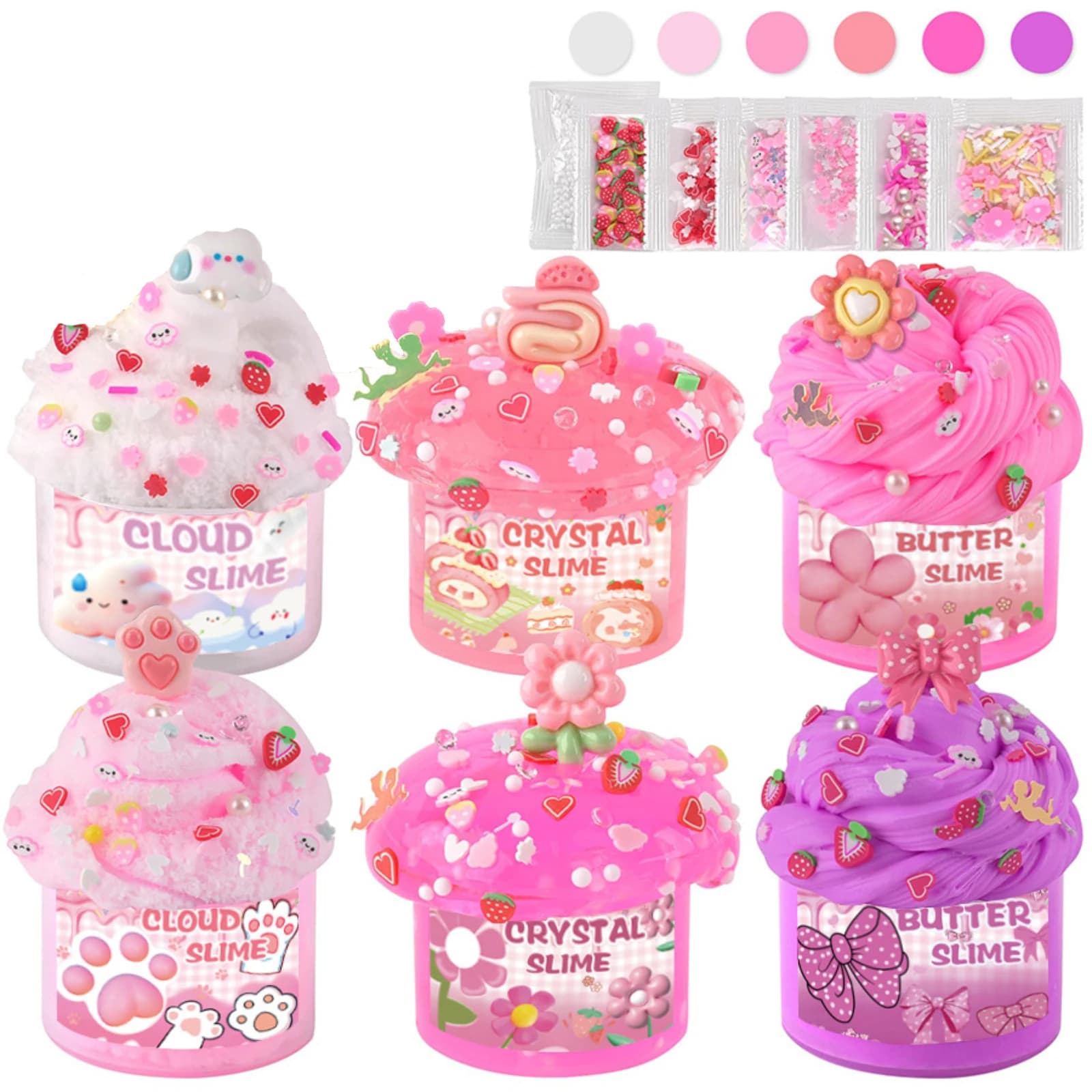 Set Slime Creativo e Trendy, Kit Fai-da-Te con Colori Assortiti, Antistress, Glitter Lucidi e Charm Carini