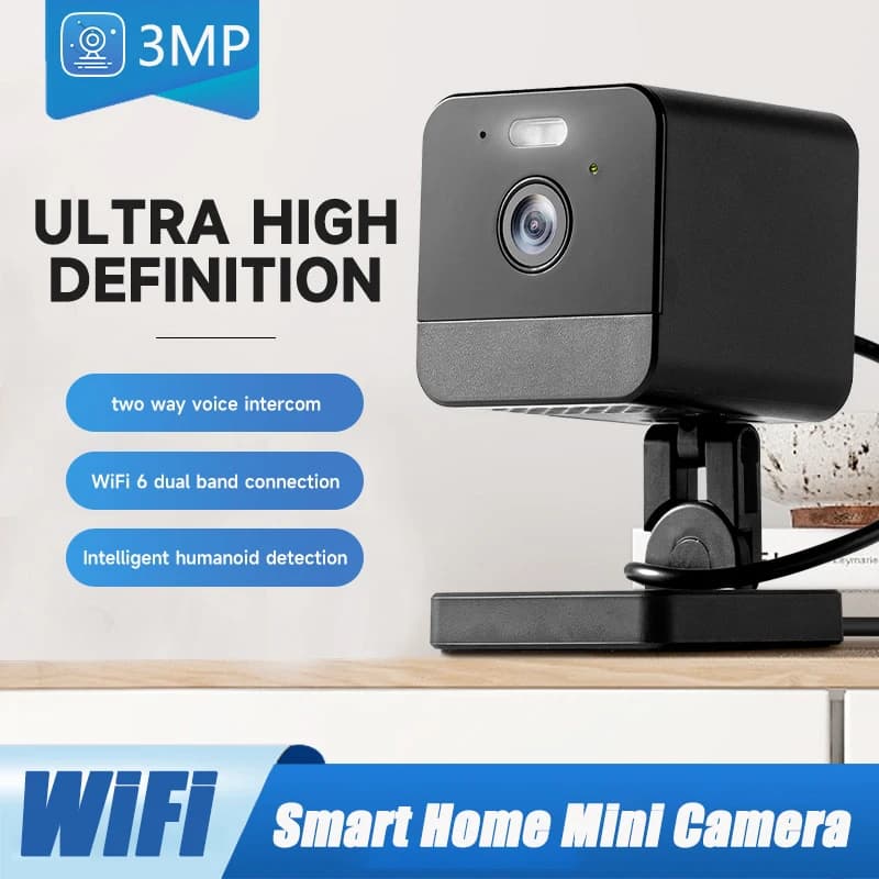 Telecamera IP WiFi a Colori 3MP 1296P con App Eseecloud, Alimentazione a Batteria, Basso Consumo, Sicurezza Domestica, Rilevamento Umanoide AI, Baby Monitor