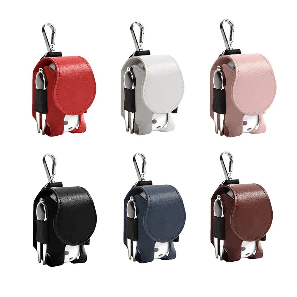 Contenitore per palline da golf in pelle con fibbia in metallo Custodia per palline da golf appesa in vita Mini accessori sportivi universali