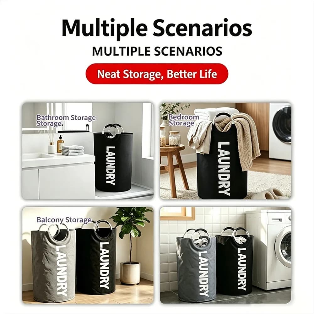 90L Large Foldable Laundry Basket, Can Store Laundry Bags, Foldable Laundry Hamper, Foldable Laundry Tub, Standalone Tall Clothes Storage Basket