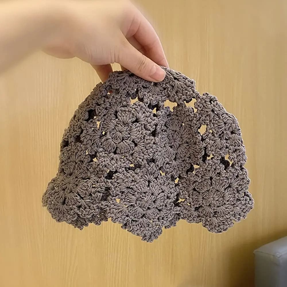 Breathable Knit Hat with Details Drilled, Lace Casual Beret, Fashion Summer Hat for Women