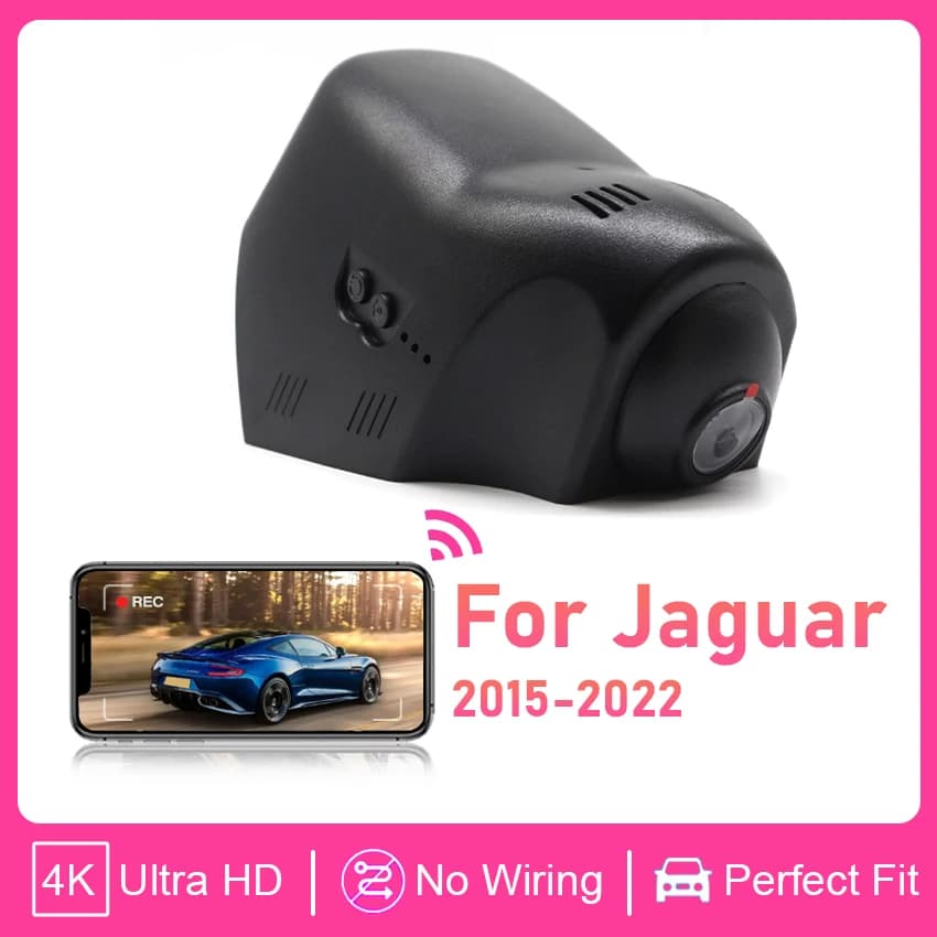Dash Cam 4K Plug and Play for Car, Recorder with WIFI for Jaguar F-PACE 16-20, Jaguar XJL XF XE 2016- 2022