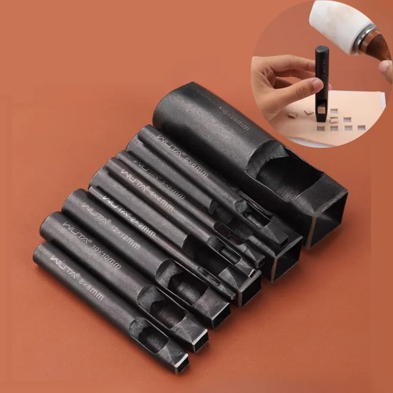 2mm-25mm Leather Products Square Punching Black Punching Machine Crafts Leather DIY Bags/shoes Hats/shoes Square Punching Tool