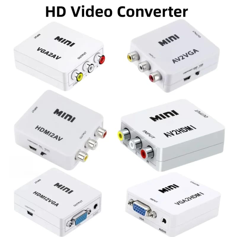 HDMI to VGA Converter with Audio Video Power Supply High Definition Data Cable for TV Notebook Graphics Card Monitor Projector P