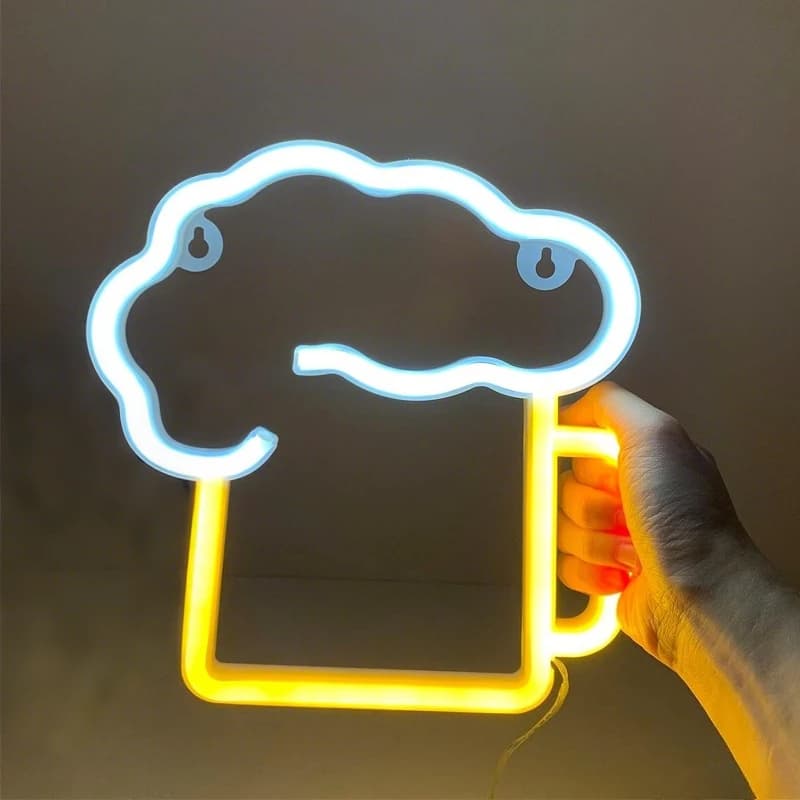 Insegna al neon a LED per birra, alimentata tramite USB, decorazione luminosa, regalo perfetto per il marito, ideale per bar, pub, casa, bar, uomo, grotta per feste