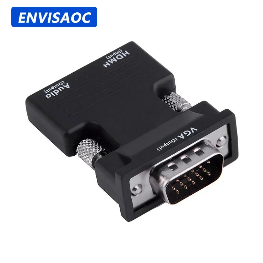 HDMI compatible Converter Adapter VGA 1080P 3.5 mm audio jack for portable desktop PC to HDTV projector Video audio
