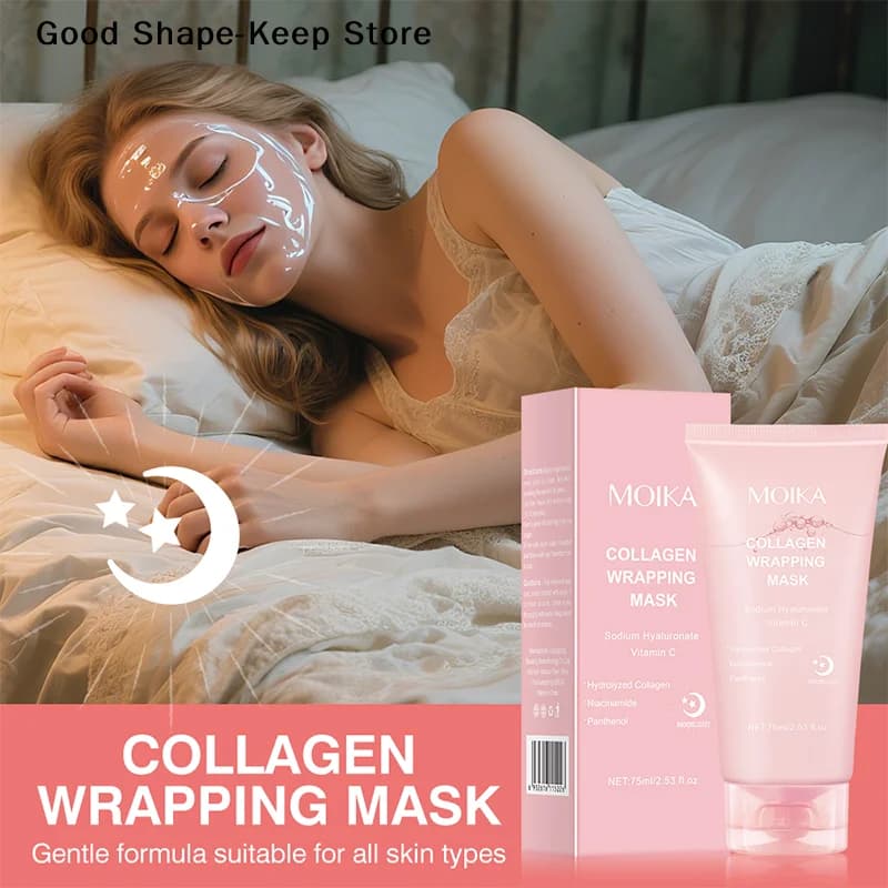 Maschera Notturna al Collagene MOIKA, Idratante e Rimpolpante per una Pelle Fresca e Luminosa