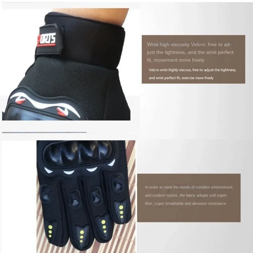 Polyester Motorcycle Riding Gloves Breathable Black Blue Red Full Half Finger Mittens Nonslip Wear-resistant Cycling Gloves