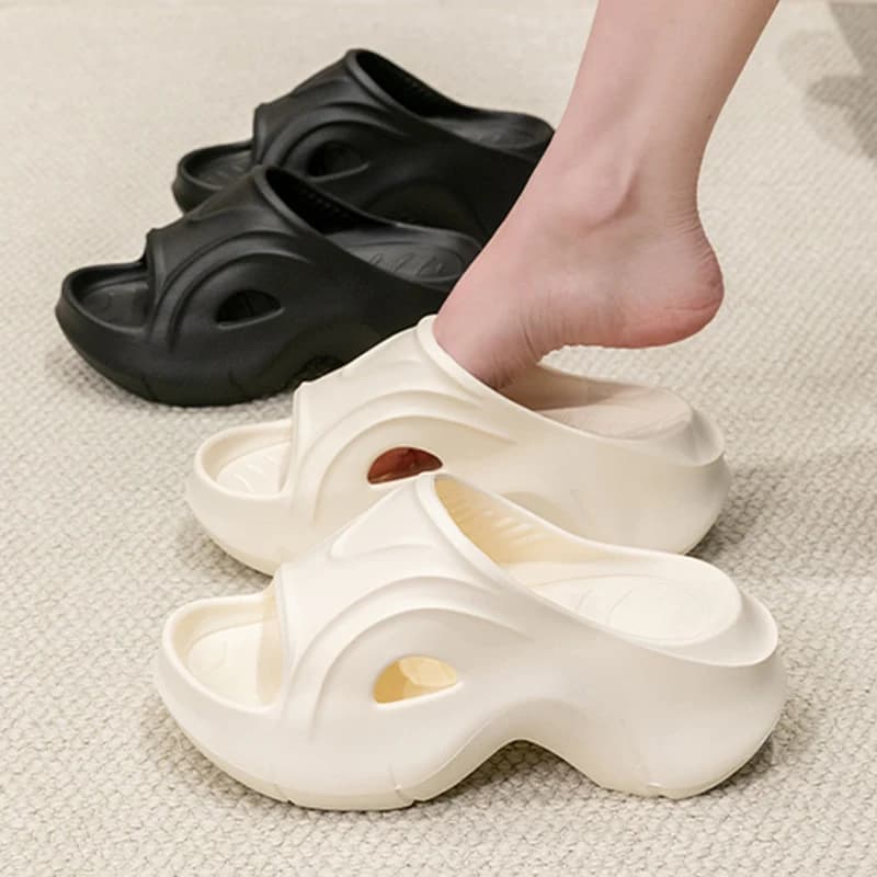 Pantofole con plateau grosso per donna Sandali estivi comodi con zeppa Sandali da donna solidi antiscivolo con suola spessa in EVA