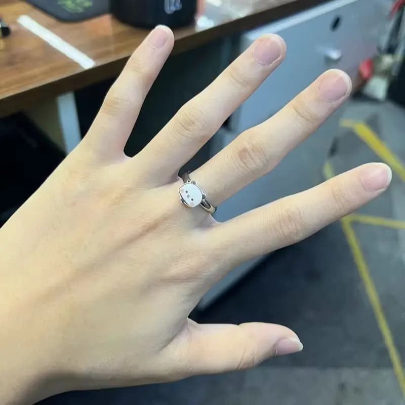 Original Yier Bubu Dudu Ring Anime Peripheral Model Adjustable Kawaii Panda Couple Ring Creative Desktop Decor Birthday Gifts