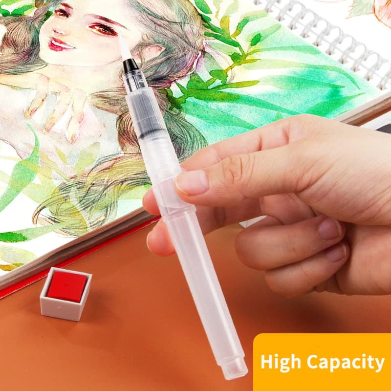 Borrence Watercolor Brush Pens Set 3/18 Pcs Refillable Paint Brush Water Brush Ink Pen Soft Head Calligraphy Watercolor Painting