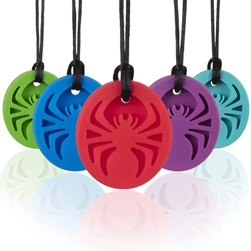 2023 nuova collana creativa in silicone ragno multicolore per bambini moda masticabile collane massaggiagengive regalo di gioielli serie per ragazze
