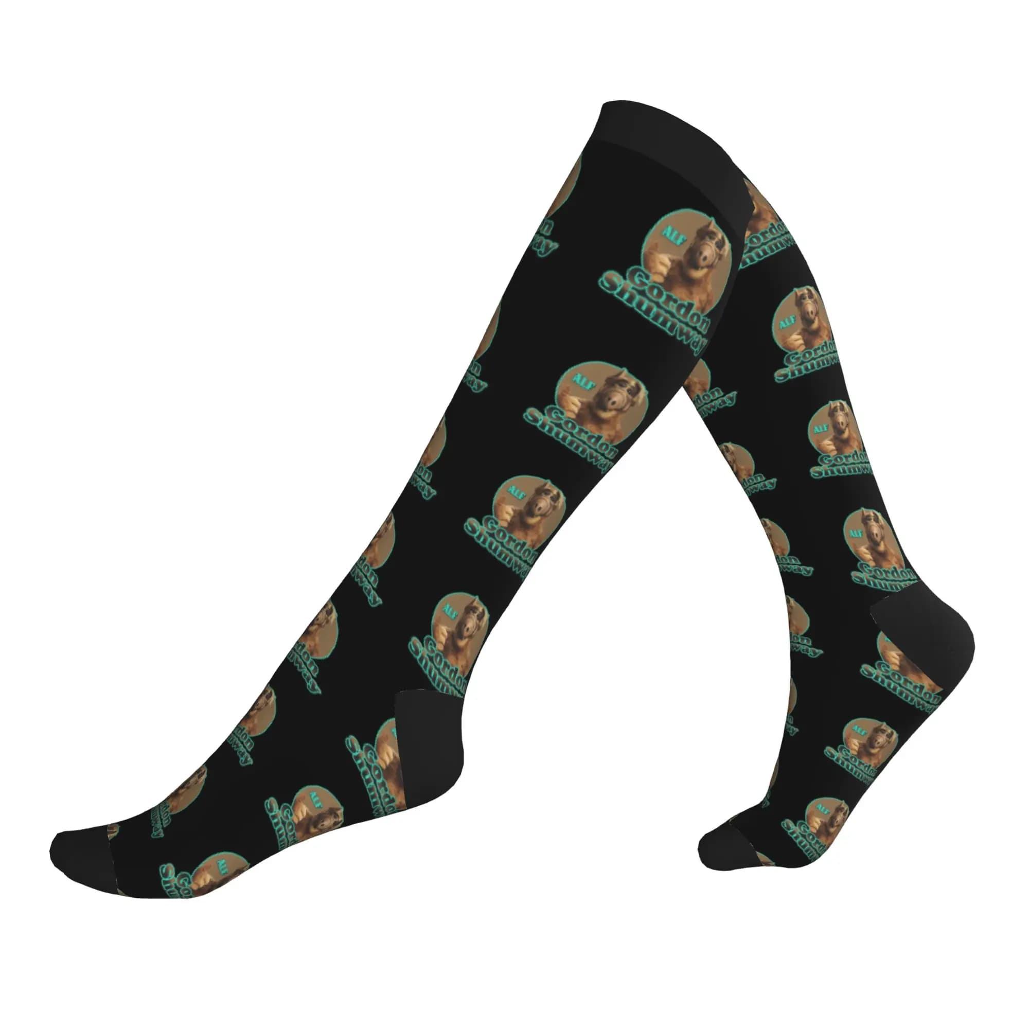 Funny Alf Gordon Shumway Socks Women Men Warm 3D Printing Sports Basketball Sports Compression Socks