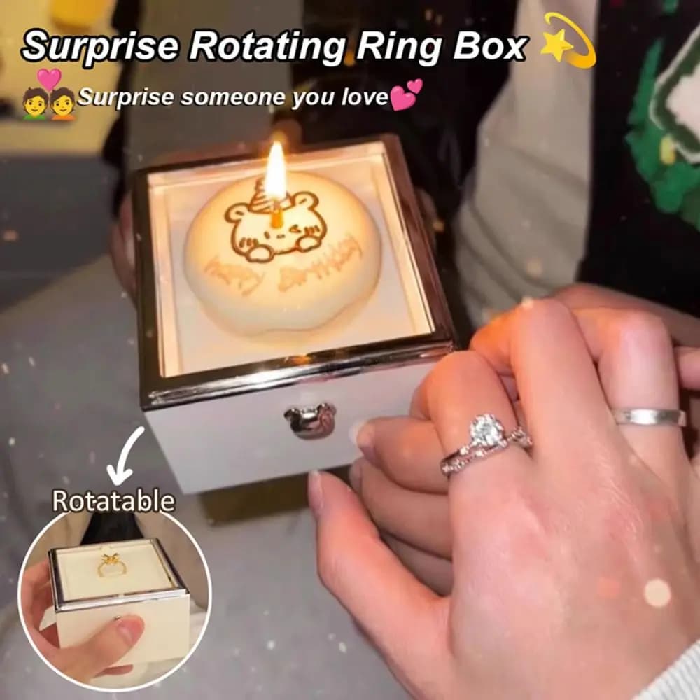 Scatole per anelli con orsetto a sorpresa Scatola per anelli per torta con orsetto Illuminazione a candela Regalo di compleanno per scatola a sorpresa per imballaggio di San Valentino
