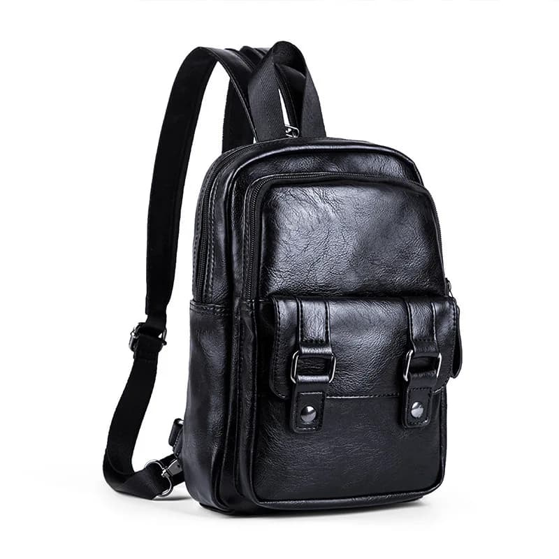 Zaino da uomo multifunzione leggero Borsa da petto alla moda Borse a tracolla piccole per uomo Borsa a tracolla Zaini piccoli in pelle PU