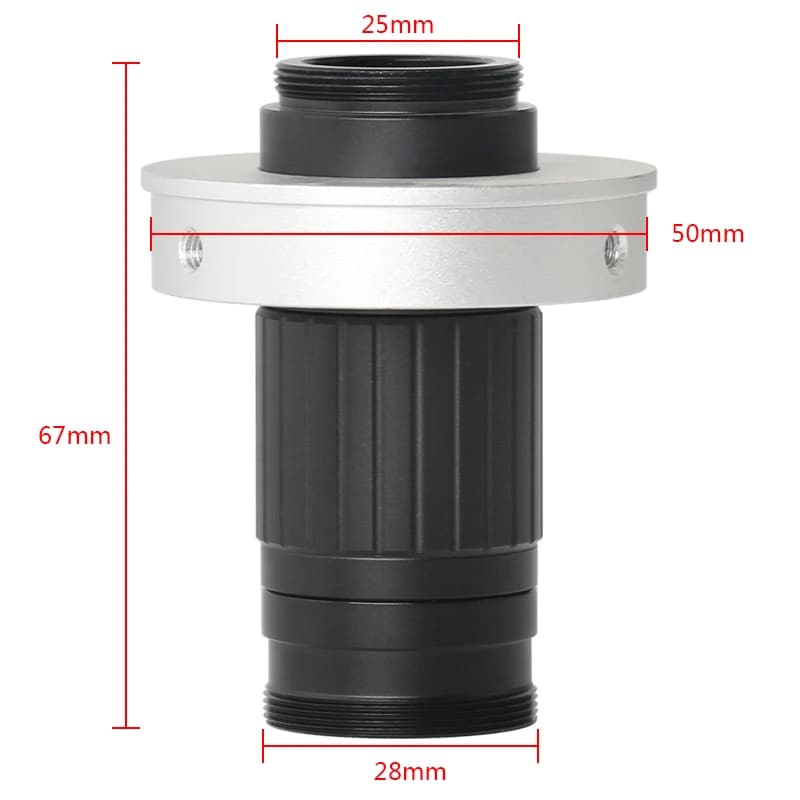 Obiettivo oculare con ingrandimento per obiettivo con attacco CS C con zoom regolabile HD 30X-65X per videocamera industriale per microscopio USB VGA HDMI