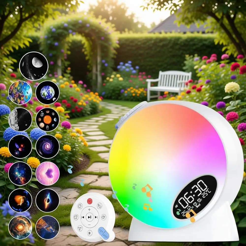 Proiettore Planetario HD 13 in 1, Lampada Spaziale LED con Altoparlante Bluetooth e Rumore Bianco, Telecomando/Timer Automatico, Luce Notturna Stellata per