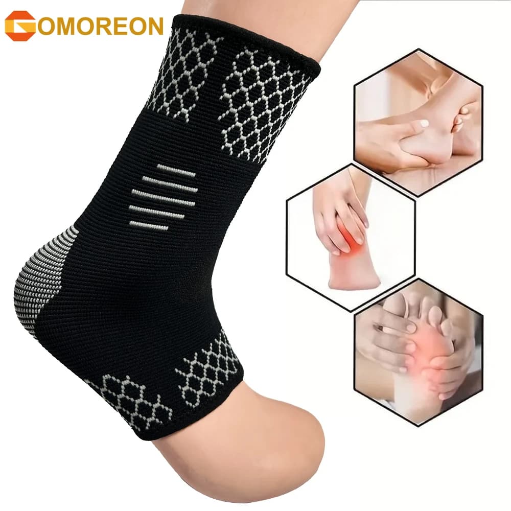 1 paio di tutore per caviglia per uomo e donna, calze a compressione per caviglia per dolori al piede, uso quotidiano, fitness, lavoro, sollievo da tendinite di Achille