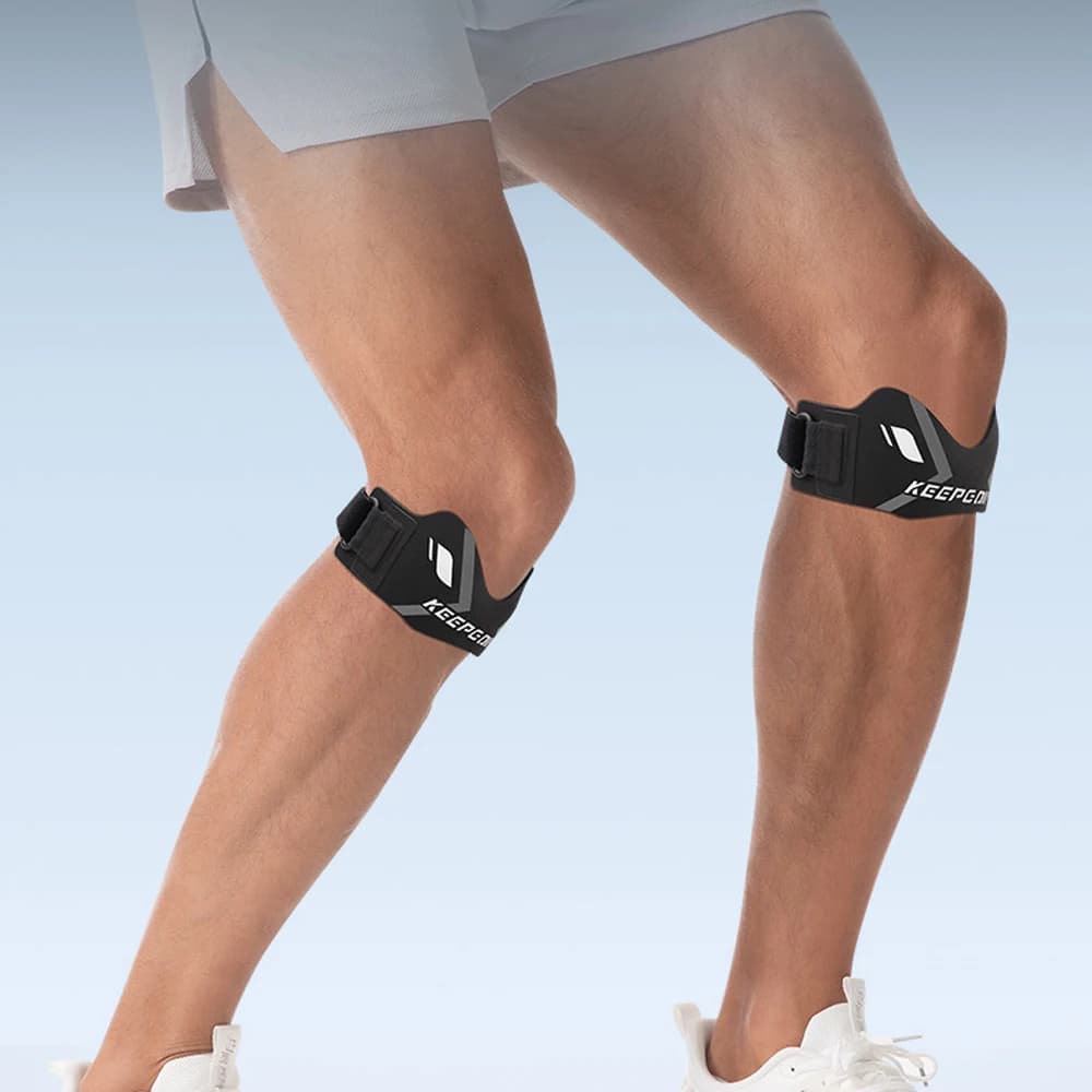 1pc Cinghia di supporto tendine rotuleo - Ginocchiera stabilizzatrice antiscivolo regolabile per escursioni, corsa, ginocchiere, tendinite, squat